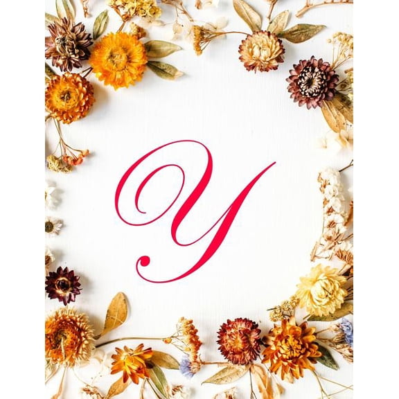 Academic Appointment Book 2 Columns: Y: Monogram Initial Academic Appointment Book 2 Columns Appointment Calendar, Appointment Scheduling Book, Appointment Scheduling Template- Fall flowers, 8.5 x 11,
