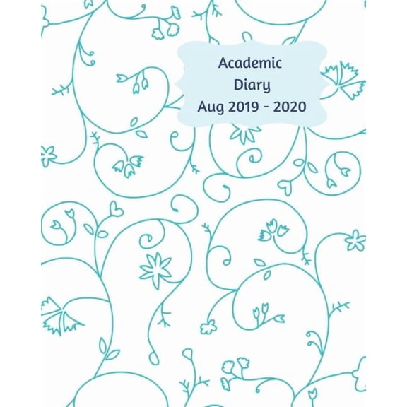 Academic Diary Aug 2019-2020: 8x10 day to a page academic year diary, hourly appointments and space for notes on each page. Perfect for teachers, students and small business owners. White with delicat