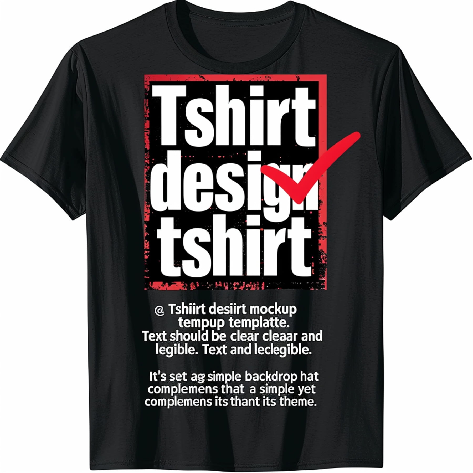 Academic Excellence Checkmark Tee Dissertational Design with Red