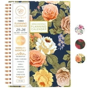 Academic Planner 2025-2026 Calendar Notebook（Jul.2025-Jun.2026,6.3"x8.5") Weekly Monthly Planner for Women Men 2025-2026 Planner Supplies-Flower
