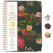 Academic Planner 2025-2026 Calendar Notebook（Jul.2025-Jun.2026,6.3"x8.5") Weekly Monthly Planner for Women Men 2025-2026 Planner Supplies-Flower