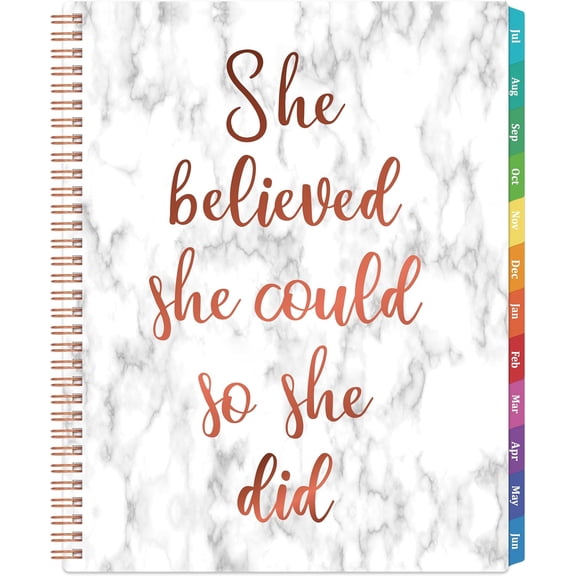 Academic Planner 2026-2027 Weekly And Monthly, July 2026 To June 2027, 8.5 x 11 Inches, Large Daily Blocks, Colorful Tabs, Inner Pocket