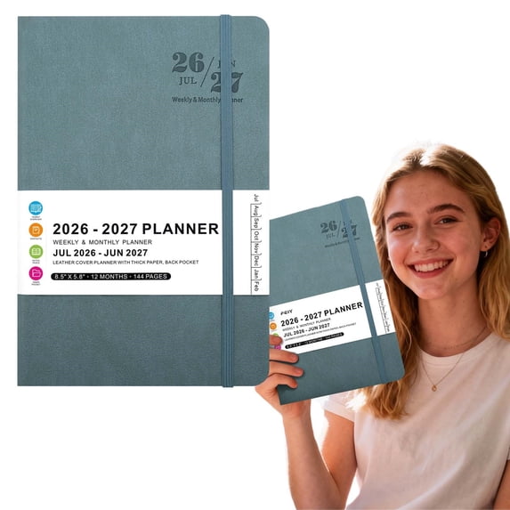 Academic Planner 2026-2027 Weekly Monthly Calendar 100GSM Paper for School Student Teacher Organization,1PC,Blue