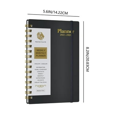 Academic Planner, Planner 2025-2026, Weekly Monthly Planner 2025-2026, 18 Monthly Planner from January 2025 to June 2026, Thick Paper,5.6"x 8.2", Daily Planners Notebook Black