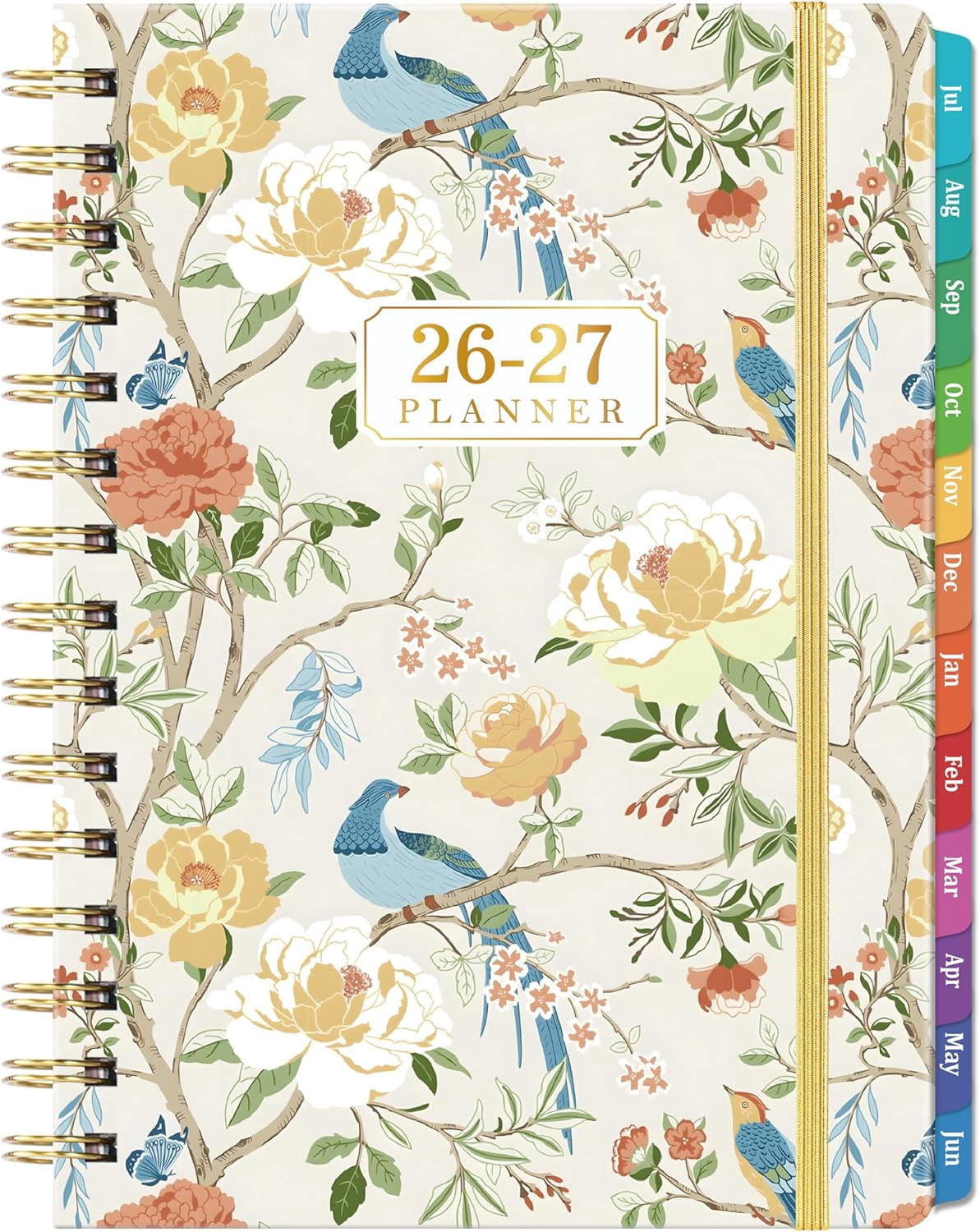 Academic Planner Weekly And Monthly 2026-2027, July 2026 To June 2027, 6.3 x 8.4 In, Colorful Tabs, Inner Pocket, Twin-Wire Binding