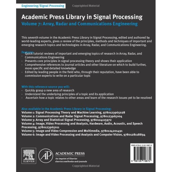Pre-Owned Academic Press Library in Signal Processing, Volume 7: Array, Radar and Communications Engineering, (Paperback)