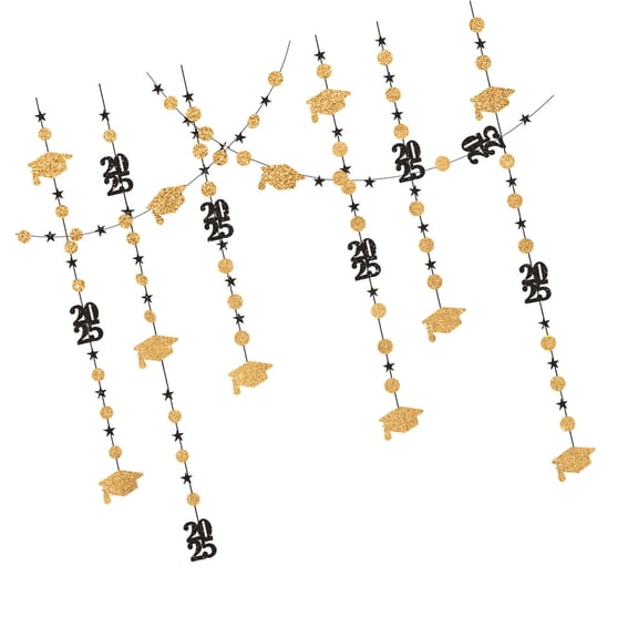 Academic Theme Glittering Paper Graduation Decoration With 2025 Year Number For Commencement Party Setups