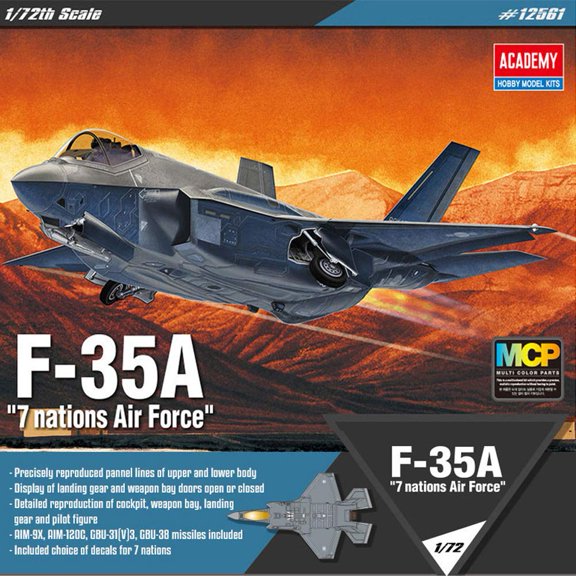 Academy ACA12561 1:72-F-35A Seven Nation AF, Various