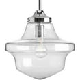 thumbnail image 1 of Academy Collection One-Light Polished Chrome Clear Light Seeded Glass Farmhouse Pendant Light, 1 of 3