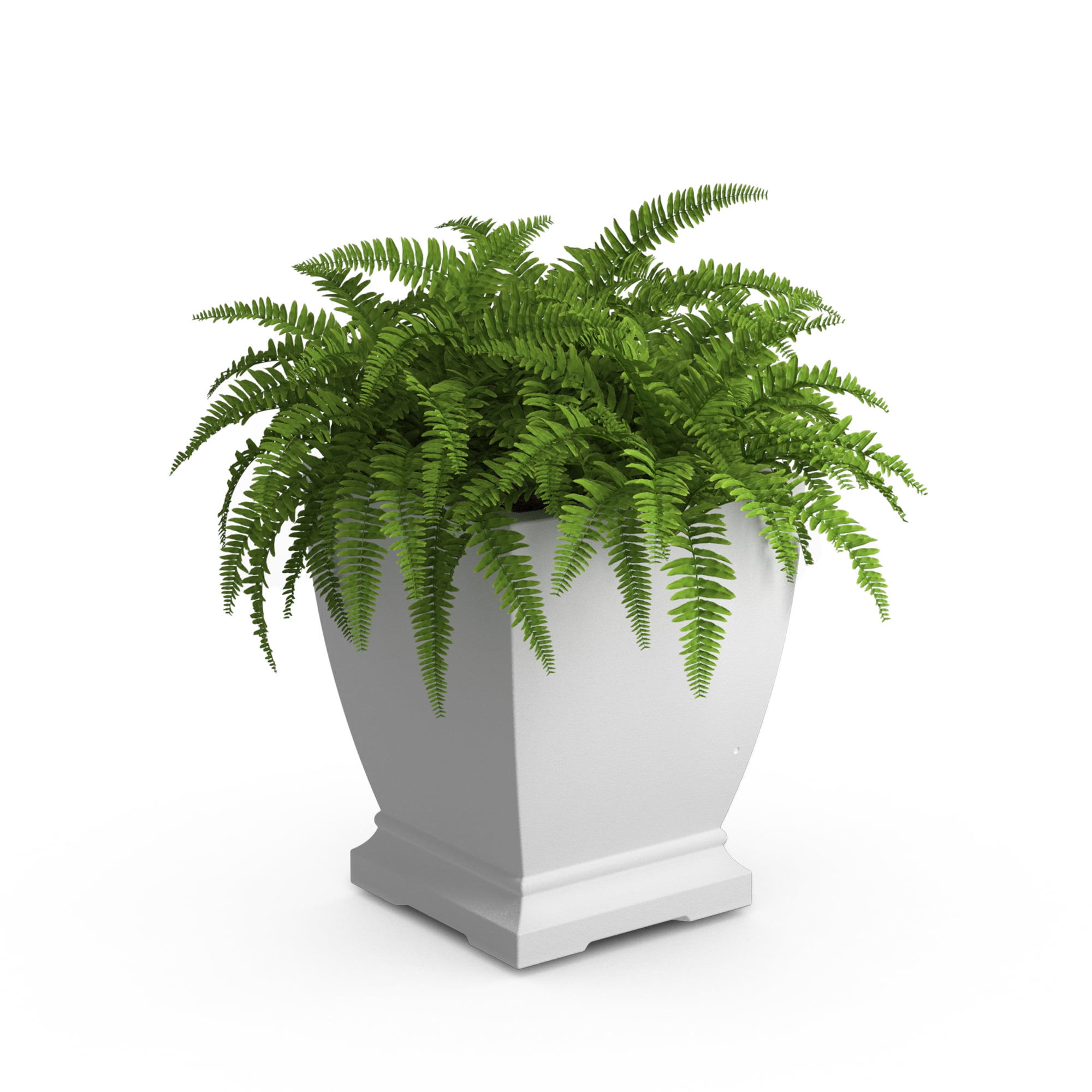 Acadia 15” x 15” x 18” Square White Self Watering Plastic Planter