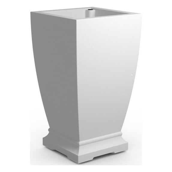 Acadia 16” x 16” x 28” Square White Self Watering Plastic Planter