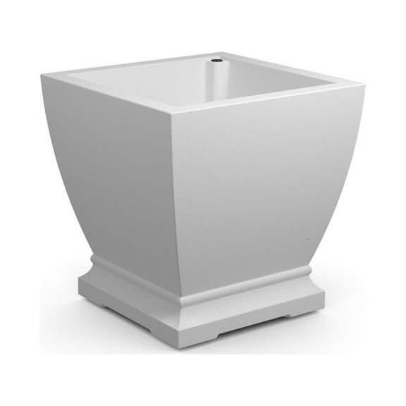 Acadia 20” x 20” x 20” Square White Self Watering Plastic Planter