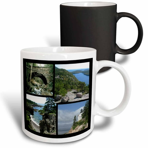 3drose, Acadia National Park - Collage Views, 11oz Magic Transforming Mug