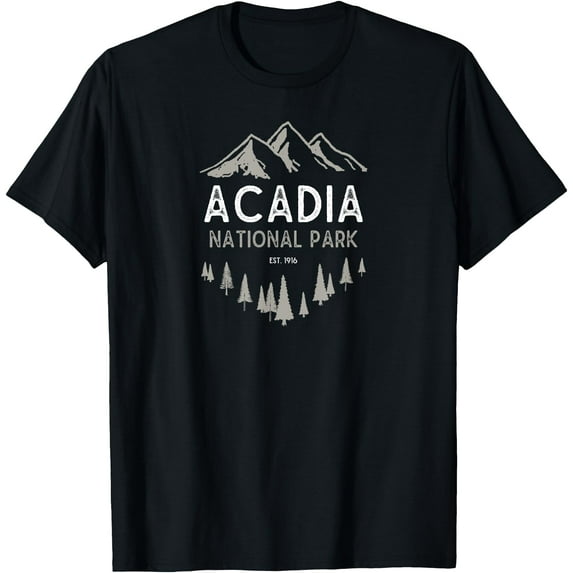 Acadia National Park Est 1916 Vintage Maine Unisex T-Shirt for Men Women Kids Toddler,Navy Color,Size L