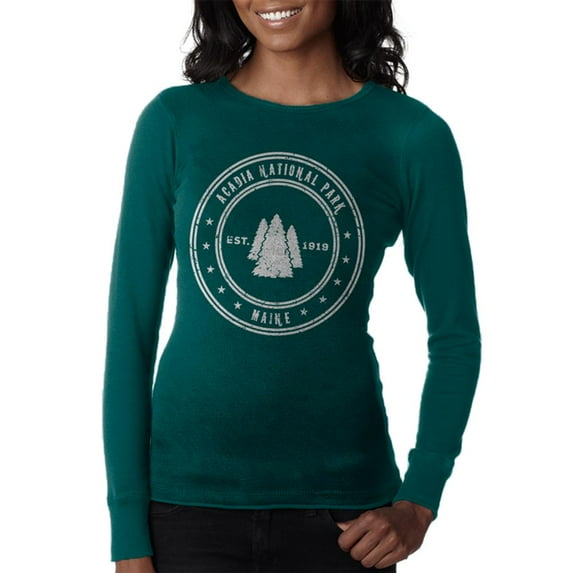 Acadia National Park Juniors Long Sleeve Thermal Teal LG