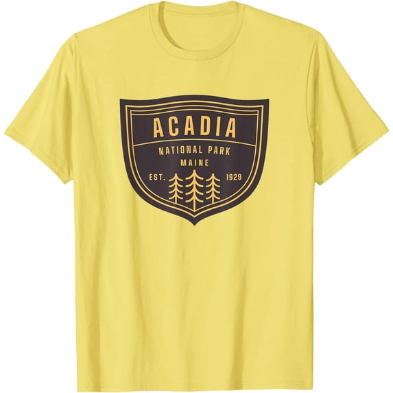 Acadia National Park Maine Hiking Vacation Souvenir Retro Unisex T-Shirt for Men Women Kids Toddler,Cornsilk Color,Size L