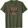 thumbnail image 1 of Acadia National Park Maine Hiking Vacation Souvenir Retro Unisex T-Shirt for Men Women Kids Toddler,Military Green Color,Size M, 1 of 5