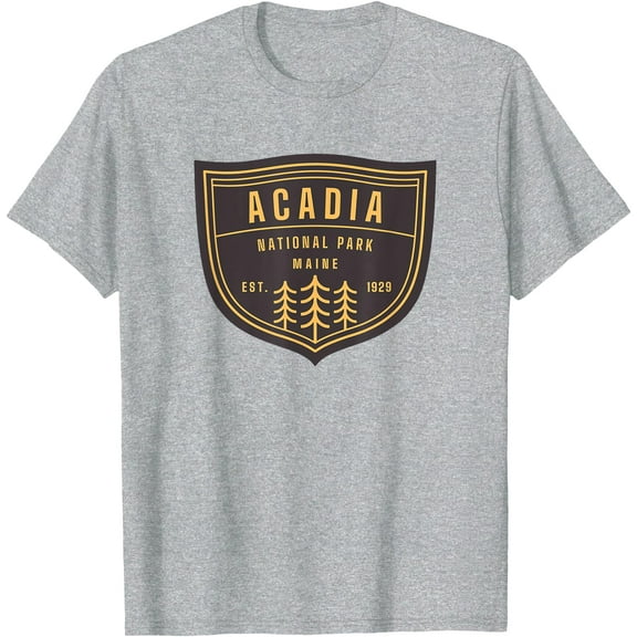 Acadia National Park Maine Hiking Vacation Souvenir Retro Unisex T-Shirt for Men Women Kids Toddler,Sport Grey Color,Size L