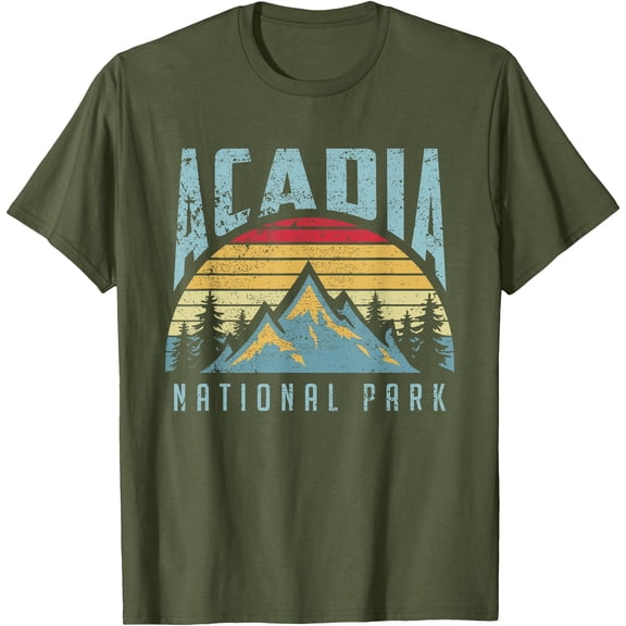 Acadia National Park Maine Mountains Retro Unisex T-Shirt for Men Women Kids Toddler,Purple Color,Size YS