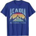 thumbnail image 1 of Acadia National Park Maine Mountains Retro Unisex T-Shirt for Men Women Kids Toddler,Royal Blue Color,Size L, 1 of 5