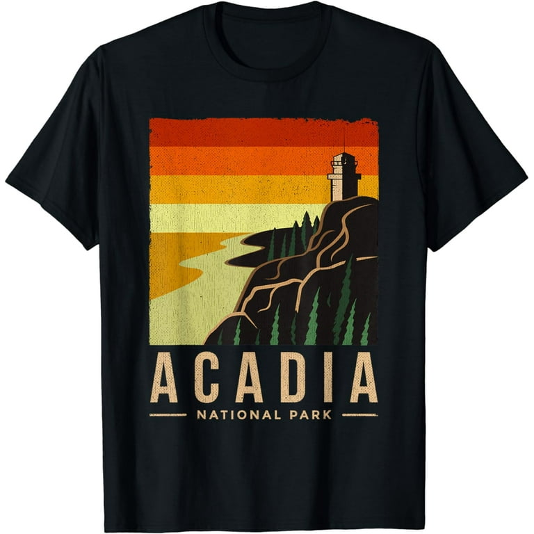Retro Acadia National Park T-Shirt Distressed Hiking Tee Retro Acadia National Park T-Shirt Distressed Hiking Tee