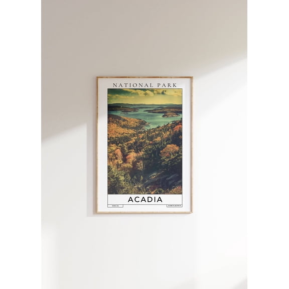 Acadia National Park Travel Poster Poster, Unframed Canvas Size 16x24
