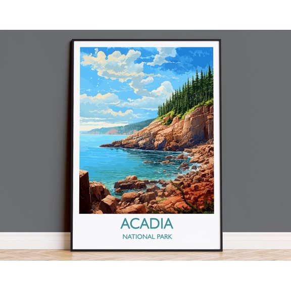 Acadia Poster, Travel Print of Acadia National Park, Maine, USA, Acadia Travel Gift, 24x36 UNFRAMED