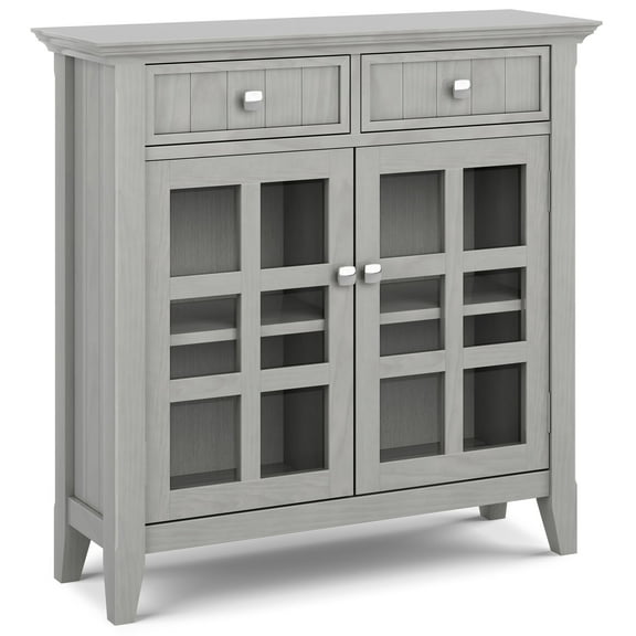 Acadian 36 inch Wide Solid Wood Entryway Storage Cabinet in Fog Grey