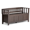 thumbnail image 1 of Simpli Home Acadian 48 inch Wide Solid Wood Entryway Storage Bench in Brunette Brown, 1 of 4