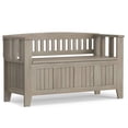 thumbnail image 1 of Simpli Home Acadian 48 inch Wide Solid Wood Entryway Storage Bench in Distressed Grey, 1 of 13