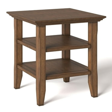 Acadian SOLID WOOD End Table in Rustic Natural Aged Brown