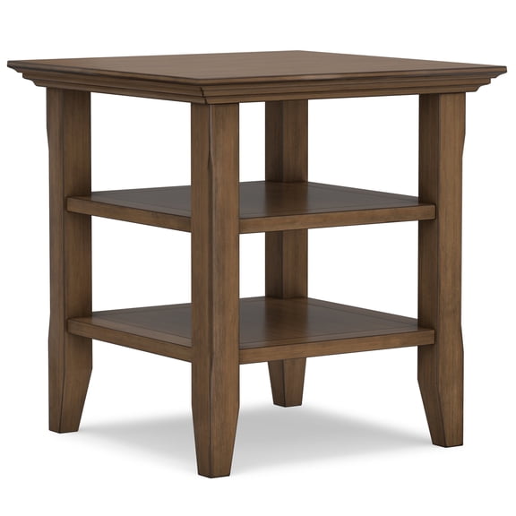 Acadian 19 inch Wide Solid Wood Transitional End Table in Rustic Natural Aged Brown