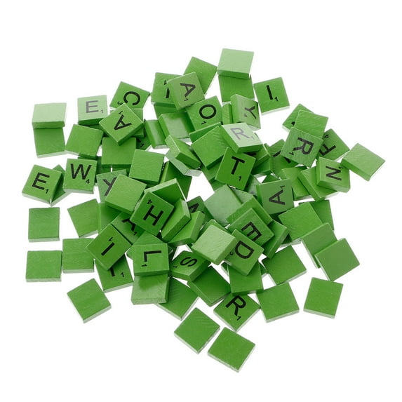 Acahhotxx 100Pcs Wooden Colourful Tiles Mix Letters Varnished
