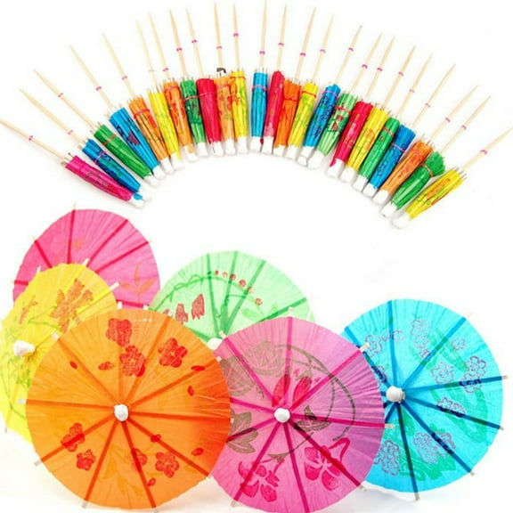 Acahhotxx 100pcs Colorful Cocktail Umbrella Picks for Party Drinks Decoration, Assorted Colors Drink Umbrellas