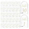 thumbnail image 1 of Acahhotxx 30pcs Arched Acrylic Table Sign for Wedding Table Numbers with Stand Guest Name Banquet Party Decoration, 1 of 5