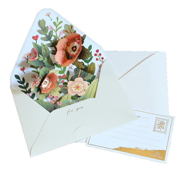 Acahhotxx 3D Flower Greeting Card Unique Exquisite Designs for Birthday,Thank You,Christmas,New Year with Envelope Message Card