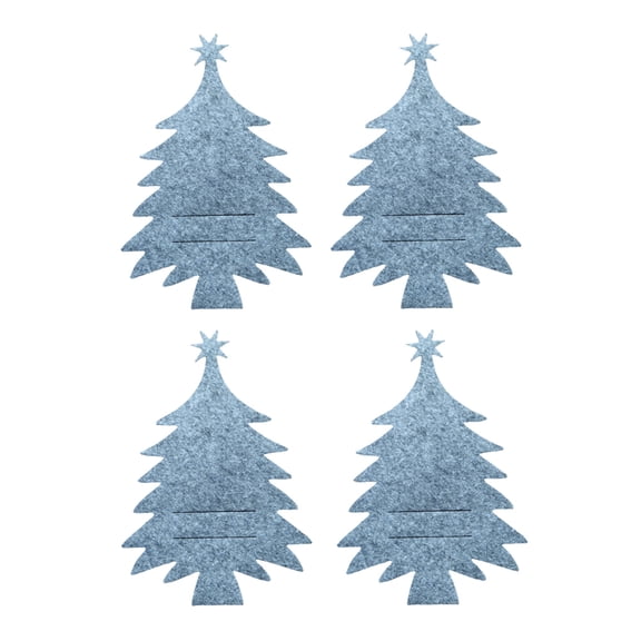 Acahhotxx 4pcs Christmas Tree Cutlery Bag Pocket Fork Spoon Holder Bags for Kitchen Tableware Decor New Year