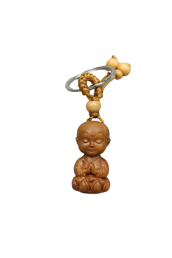Acrylic Keychain, Fengs Shui Peach Wood Buddhas Pendant Keychain Key Chain Buddhas Statue Symbolizes Auspiciousness - 4