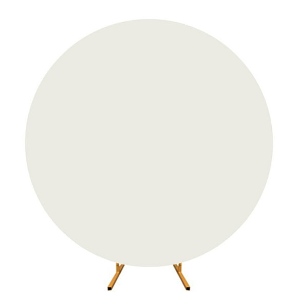 Acahhotxx Backdrop Covers, Elegant Polyester Round Covers for Wedding and Party Decoration Backdrop Covers with Elastic Bands and Buckles - White - 6ft