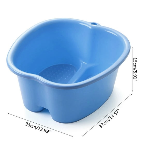 Acahhotxx Bath Basin, Large Foot Bath Tub Basin Bucket Soak Feet Pedicure Massage 3 Colors - Black