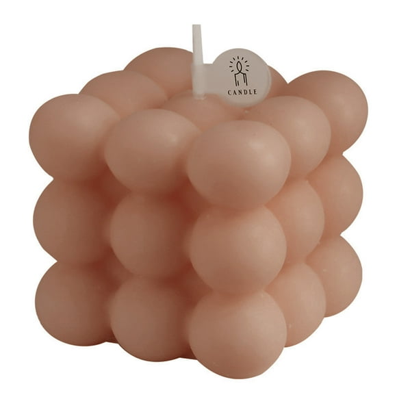 Acahhotxx Bubble Candle, Scented Cube Candle Candle Home Decorative Big Cube Bubble for and Birthday Gifts - Light Brown