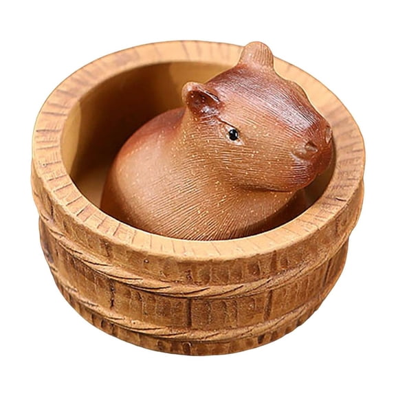 Acahhotxx Capybara Figure, Tea Pet Clay Tea Figure Decorations Unique Clay Pet for Enthusiasts - 3
