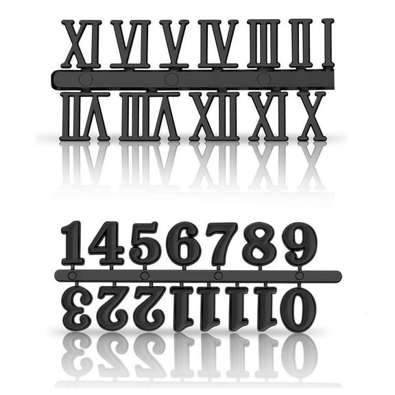 Acahhotxx Clock Numbers, Craft Digital Clock Numbers Kits Metal Arabic or Roman Numerals Set for Clock Watch Repair Replacement Accessories