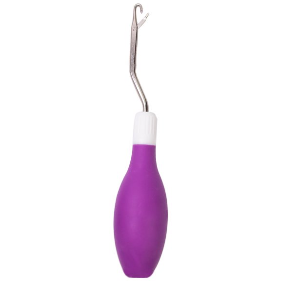 Acahhotxx Crochet Hook, Bent Locking Hook Crochet Needle, Knitting Tool for Rug Carpet Making and Art Craft, Crochet Hook with Locking Hook - Purple