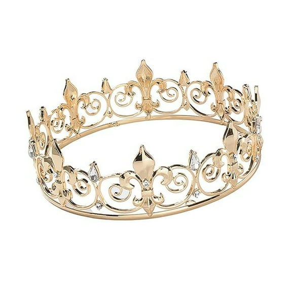 Acahhotxx Crowns, Blingbling Hair Hoop Men Birthday Party Elegant Cake Water Drop Crystal King Headwear Costume