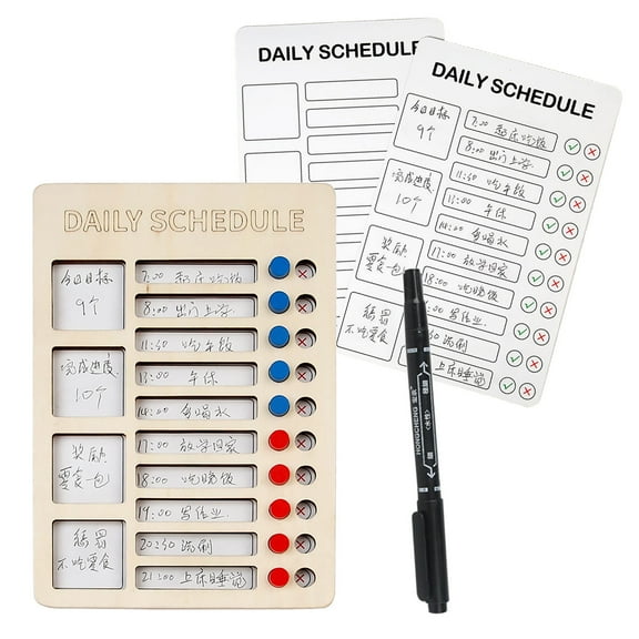 Acahhotxx Daily Chores Chart, Chores Chart for Kids Portable Self-Discipline Chores Chart Daily Checklist Board Routine Chart with 3 Chore Cards