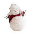 thumbnail image 1 of Acahhotxx Desk Sculpture, Cartoon Scarf and Hat Snowman Figurine Plush Toy Cartoon Festival Snowman Stuffed Dolls Winter Christmas Desktop Decors, 1 of 3