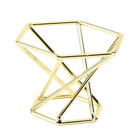 Acahhotxx Display Rack, Metal Display Stand Lens Sphere Makeup Sponge Holder - Golden