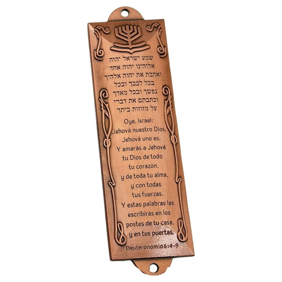 Acahhotxx Door Plaque, Luxurious Spanish Styles Door Decors Accent Antique Finish Metal Mezuzah Case Wall Vintage Religious Plaques Judaic