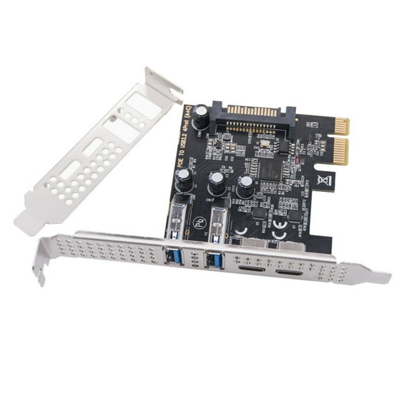Acahhotxx Expansion Card, PCIE 1X To USB Expansion Card USB 3.2 Gen1 5Gbps Front Panel Header 2x USB Port+ 2x Type C Port D720201 Chip